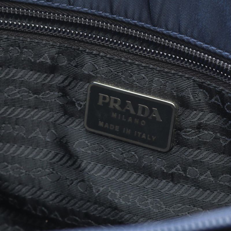 Prada Tote Bag Tessuto Sport B8926 Navy Nylon Triangle Logo Shoulder Bag Ladies