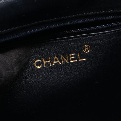 Chanel Shoulder Bag Navy Red Leather