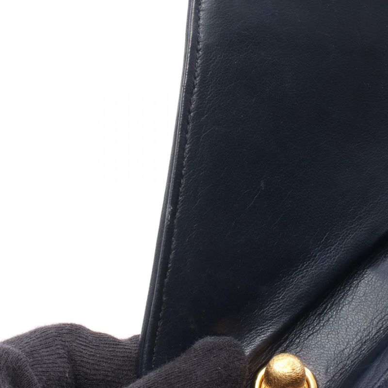 Chanel Shoulder Bag Coco Mark Navy Red Leather Coco Mark Shoulder Bag Ladies