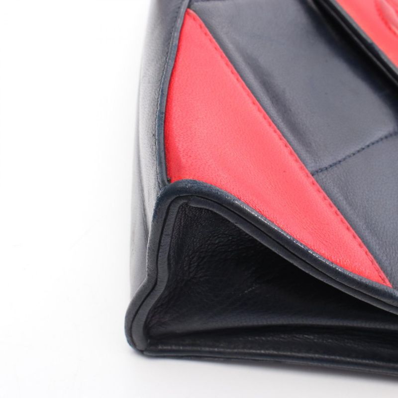 Chanel Shoulder Bag Coco Mark Navy Red Leather Coco Mark Shoulder Bag Ladies