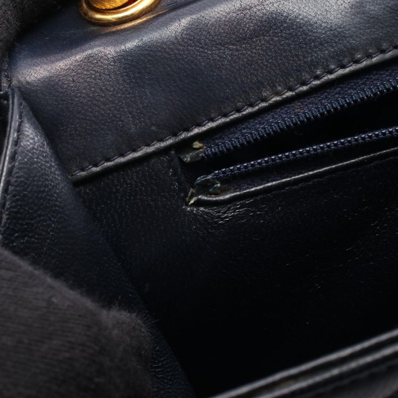 Chanel Shoulder Bag Coco Mark Navy Red Leather Coco Mark Shoulder Bag Ladies