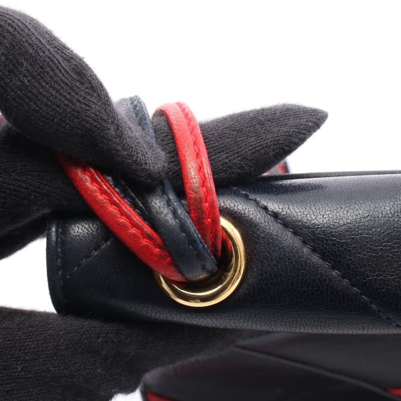 Chanel Shoulder Bag Coco Mark Navy Red Leather Coco Mark Shoulder Bag Ladies