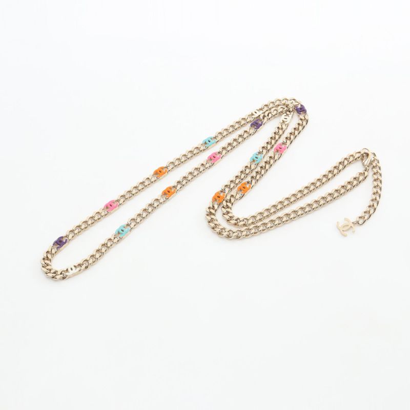 Chanel Necklace Coco Mark GP (gold Plated) Necklace Women's Used A