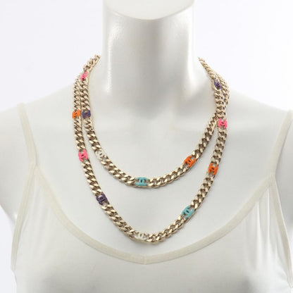 Chanel Necklace Coco Mark GP (gold Plated) Necklace Women's Used A