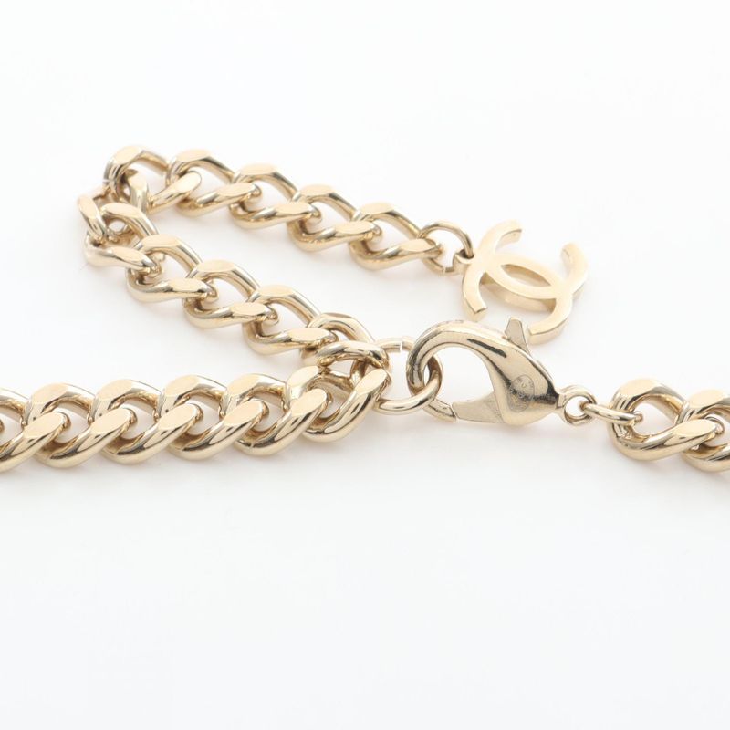 Chanel Necklace Coco Mark GP (gold Plated) Necklace Women's Used A