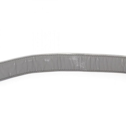 Prada Handbag Gray Leather Triangle Logo 2way Shoulder Ladies Used B