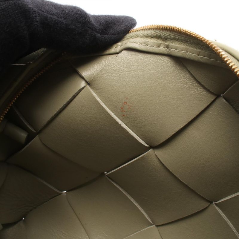 Bottega Veneta Shoulder Bag Small Cassette Camera Bag 709417 Moss Green Leather