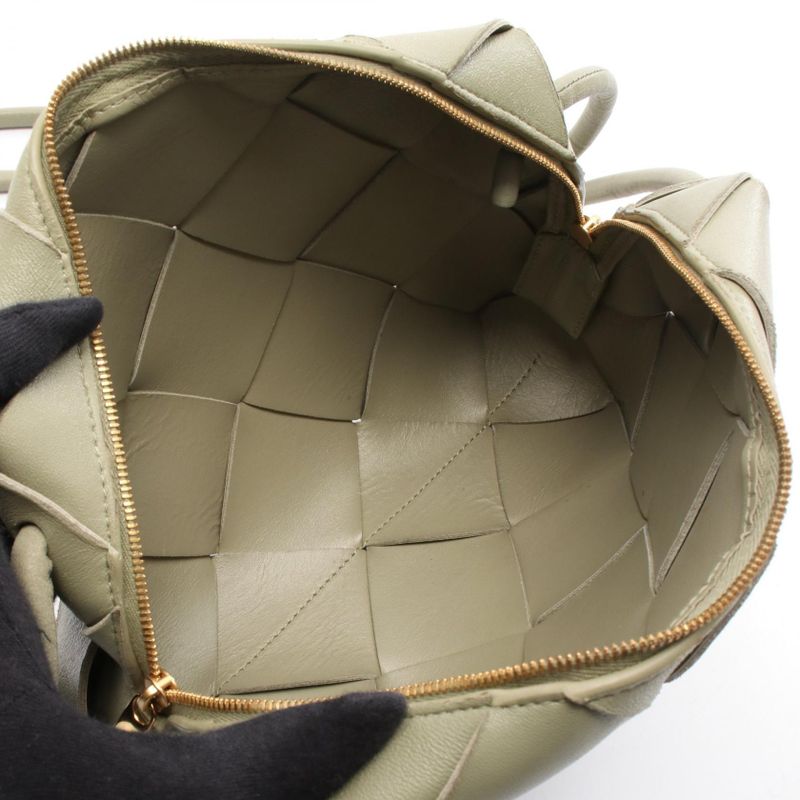 Bottega Veneta Shoulder Bag Small Cassette Camera Bag 709417 Moss Green Leather