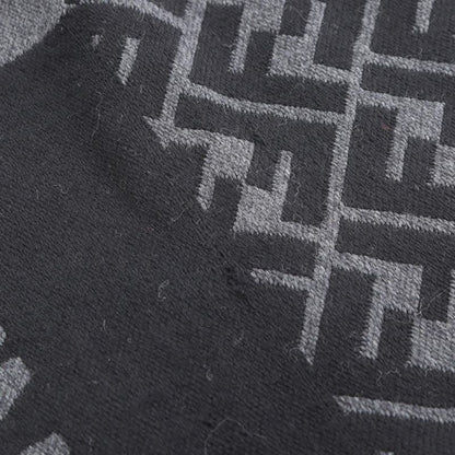 Fendi Muffler FF Pattern Wool Silk Muffler Unisex Used A