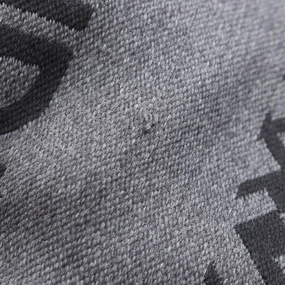 Fendi Muffler FF Pattern Wool Silk Muffler Unisex Used A