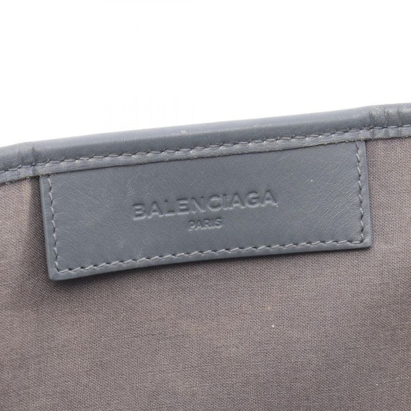 Balenciaga Tote Bag NAVY Cabas S Navy Cabas 339933 Natural Gray Canvas Leather