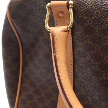 Celine Handbag Macadam Dark Brown PVC Coated Canvas Leather Macadam Mini Boston