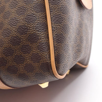 Celine Handbag Macadam Dark Brown PVC Coated Canvas Leather Macadam Mini Boston