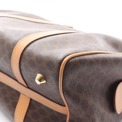 Celine Handbag Macadam Dark Brown PVC Coated Canvas Leather Macadam Mini Boston