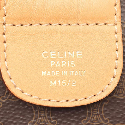 Celine Handbag Macadam Dark Brown PVC Coated Canvas Leather Macadam Mini Boston