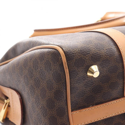 Celine Handbag Macadam Dark Brown PVC Coated Canvas Leather Macadam Mini Boston