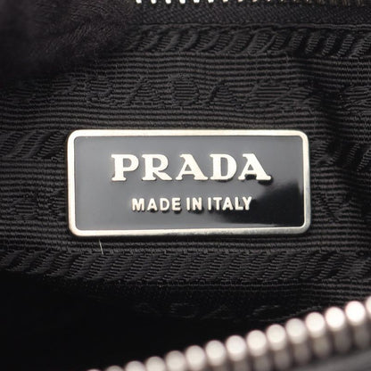 Prada Shoulder Bag Black Nylon Leather Triangle Logo