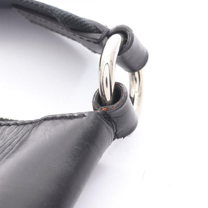 Prada Shoulder Bag Black Nylon Leather Triangle Logo Shoulder Bag Women's Used B