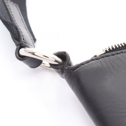 Prada Shoulder Bag Black Nylon Leather Triangle Logo Shoulder Bag Women's Used B