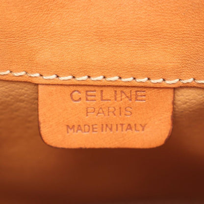 Celine Shoulder Bag Dark Brown PVC Coated Canvas Leather Macadam Shoulder Bag