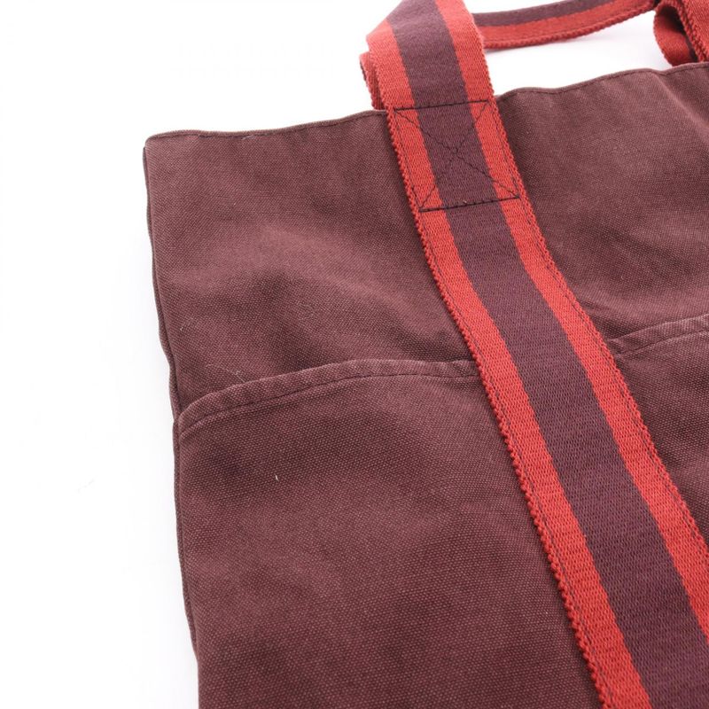 Hermes Tote Bag Fourre Tout Cabas Bordeaux Canvas Fourre Tout Cabas Women's