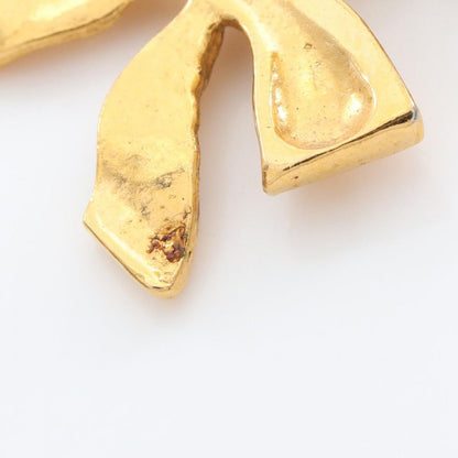 Chanel Earring Matelasse Ribbon GP (gold Plated) Earring Ladies Used A