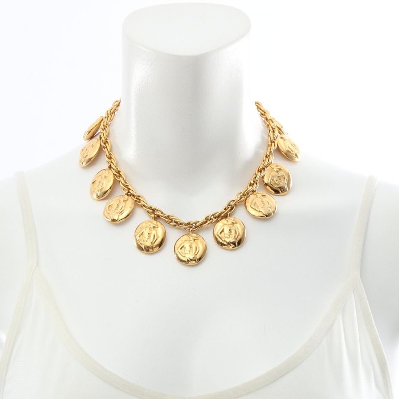 Chanel Necklace Mademoiselle GP (gold Plated) Necklace Ladies Used A
