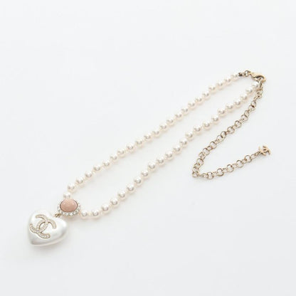 Chanel Necklace Coco Mark Heart GP (gold Plated) Necklace Ladies Used A