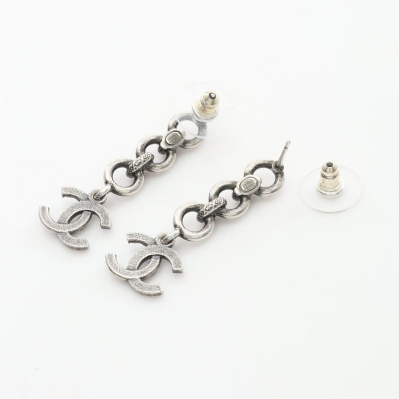 Chanel Earrings Coco Mark Stainless Steel Earrings Women's Used A