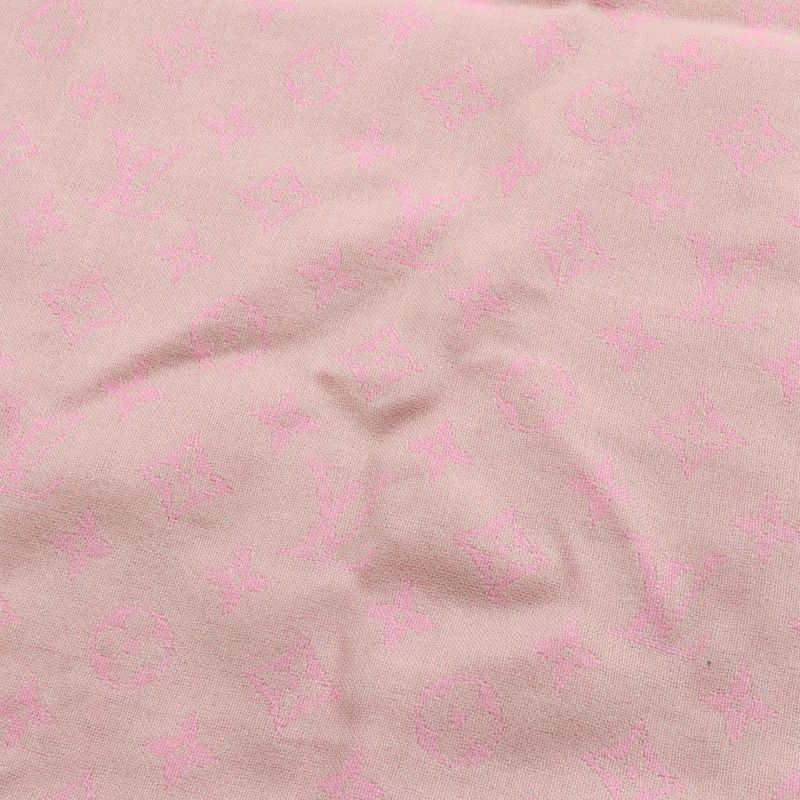 Louis Vuitton Shawl Monogram Wool Silk Scarf Women's Used A