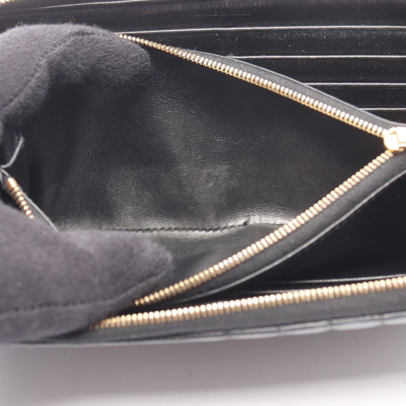 Celine Round Long Wallet Ccharm Large Zipped Wallet 10b553bfl Black Leather