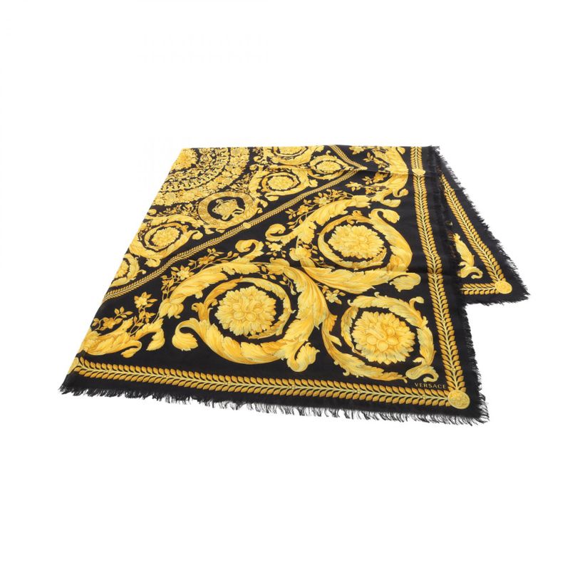 Versace Shawl Wool Silk Scarf Women's Used A