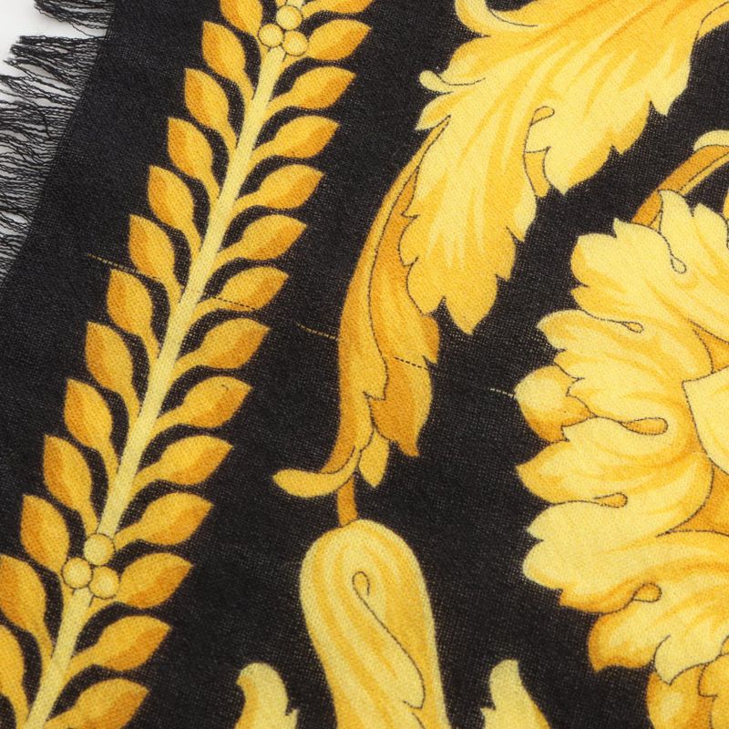 Versace Shawl Wool Silk Scarf Women's Used A