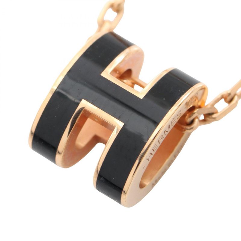 Hermes Necklace MINI POP H Mini Pop Ash GP (gold Plated) Necklace Ladies Used A