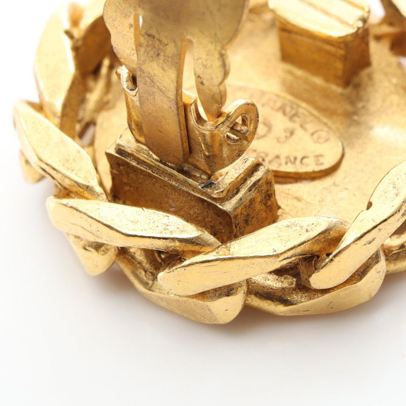 Chanel Earring Coco Mark GP (gold Plated) Earring Ladies Used B