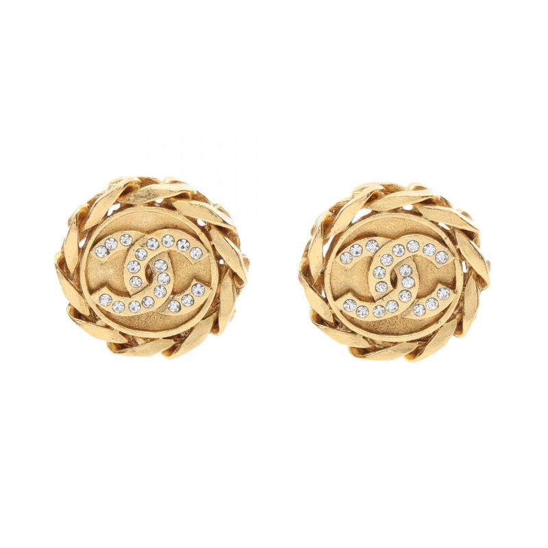 Chanel Earring Coco Mark GP (gold Plated) Earring Ladies Used B