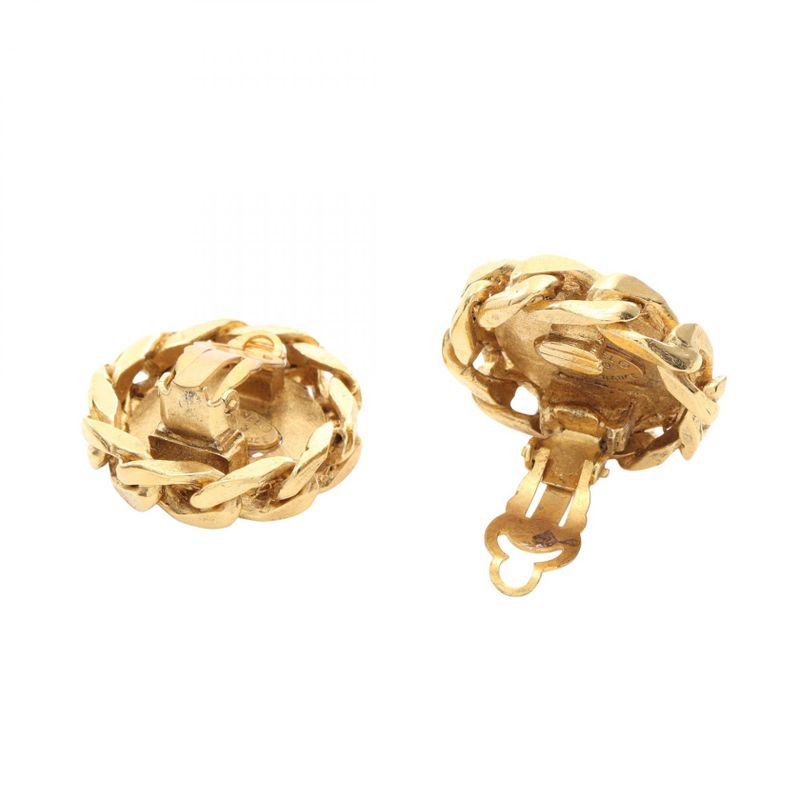 Chanel Earring Coco Mark GP (gold Plated) Earring Ladies Used B