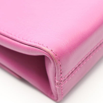 Celine Shoulder Bag Pink Purple Leather Shoulder Bag Ladies Used B