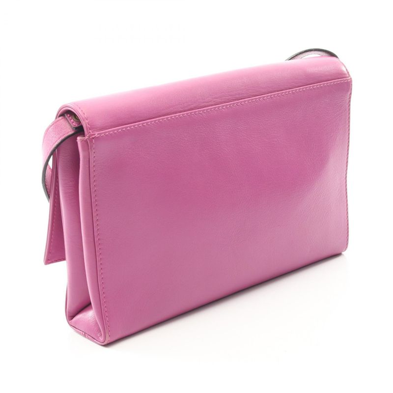 Celine Shoulder Bag Pink Purple Leather Shoulder Bag Ladies Used B