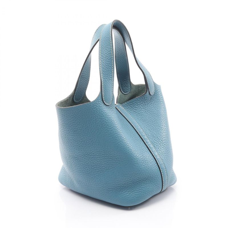 Hermes Handbag Picotin Lock PM Blue Jean Leather Picotin Lock PM Blue Jean