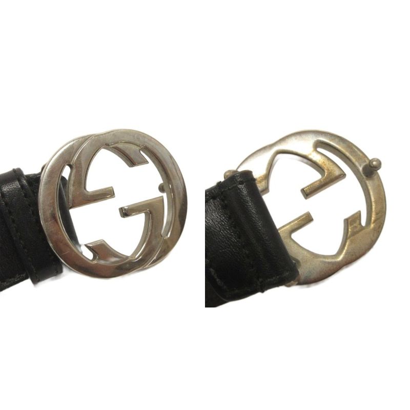 Gucci Interlocking GG Belt Leather Black • FF