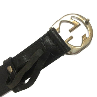 Gucci Interlocking GG Belt Leather Black • FF
