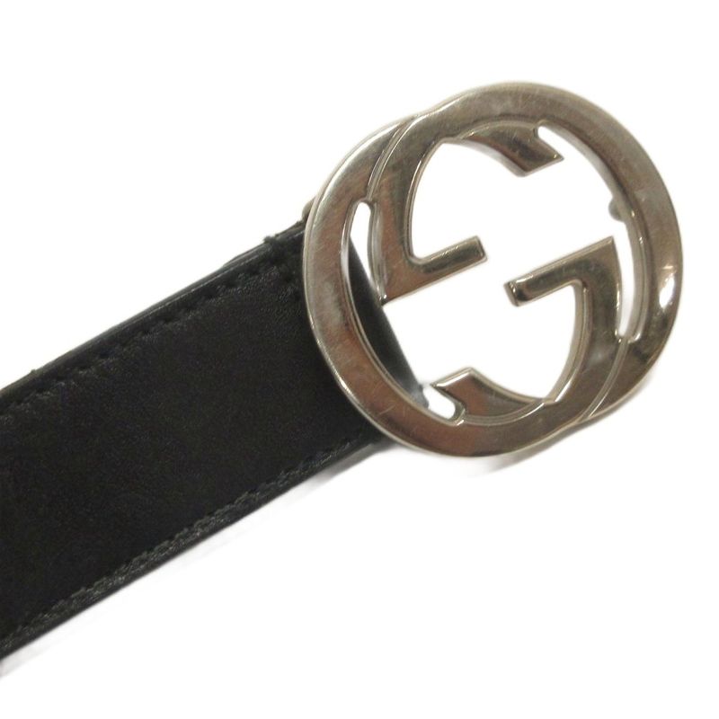 Gucci Interlocking GG Belt Leather Black • FF
