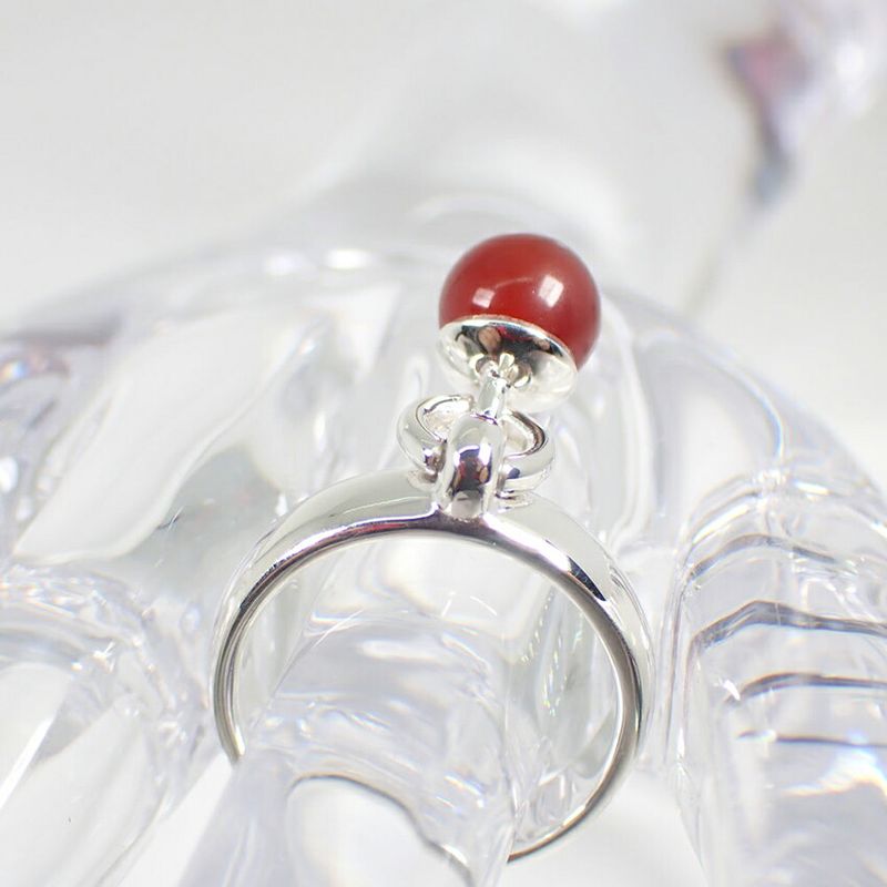 Tiffany & Co 925 Ball Dangle Agate Ring No 12 J126-5