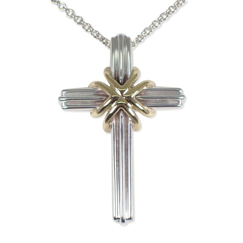 Tiffany & Co 925 750 Signature Cross Necklace J126-2