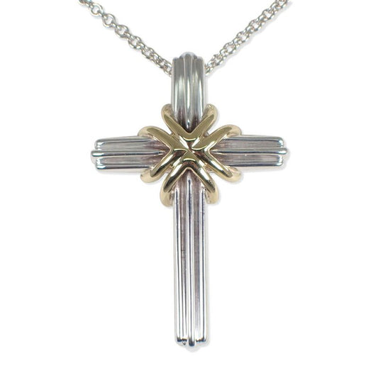 Tiffany & Co 925 750 Signature Cross Necklace J126-2