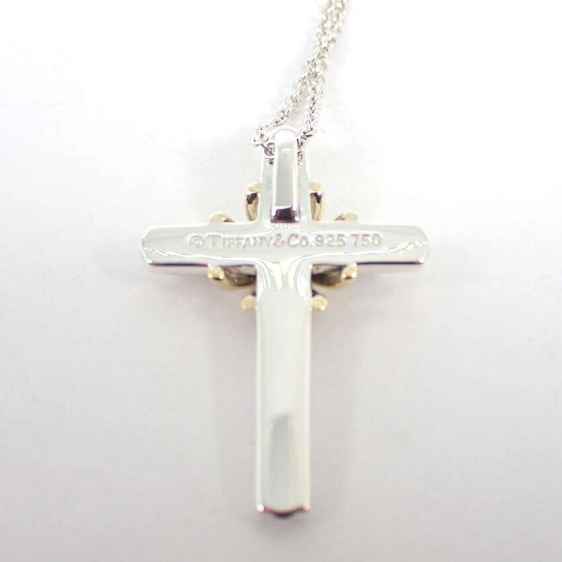 Tiffany & Co 925 750 Signature Cross Necklace J126-2