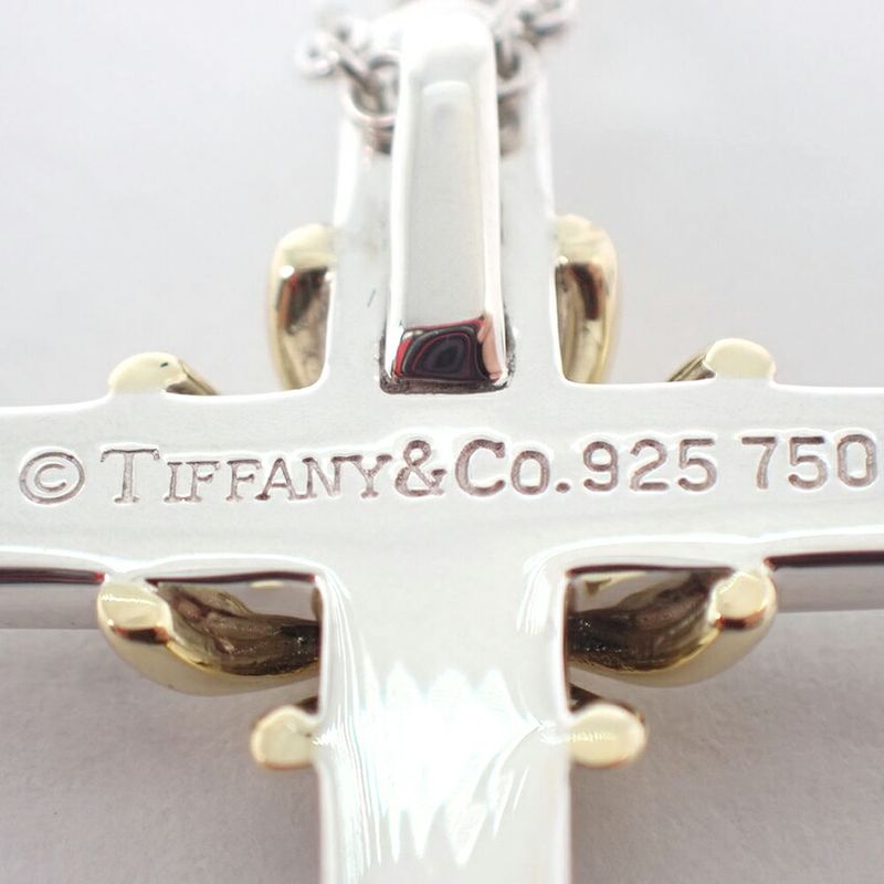 Tiffany & Co 925 750 Signature Cross Necklace J126-2