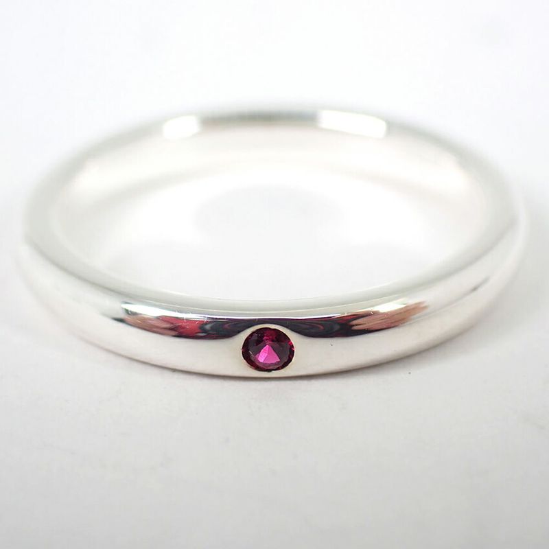 Tiffany & Co 925 Ruby Stacking Band Ring No 9 J126-7