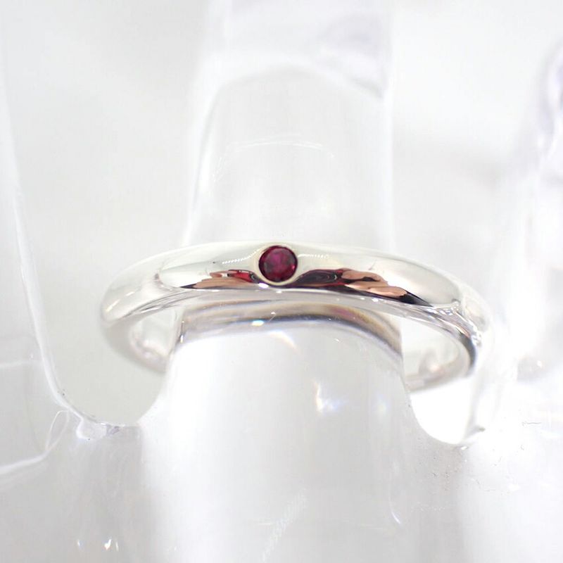 Tiffany & Co 925 Ruby Stacking Band Ring No 9 J126-7